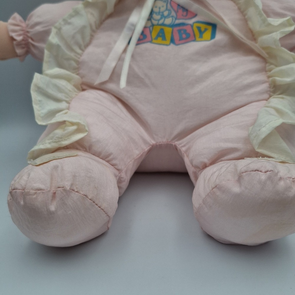 Nylon Dandee Soft VTG Expressions My First Baby Doll Rattle Plush Toy Light Pink - Picture 3 of 14